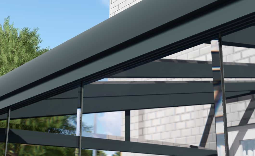 Sliding glass elements & side wedges — the step toward a conservatory