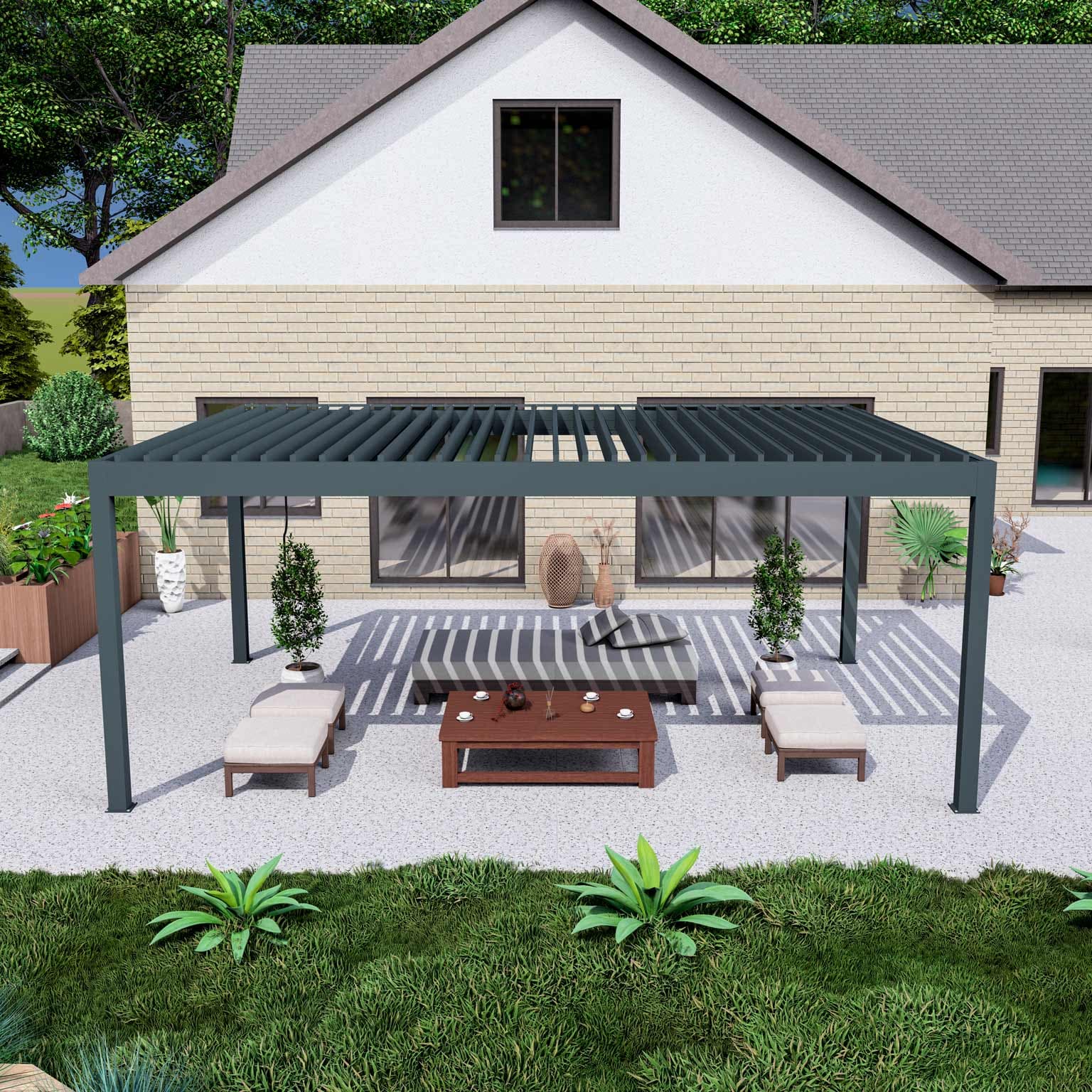 Patio covers in aluminium — installed by our own team