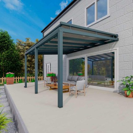 Wintergartenmarkise Anthrazit (Oberhalb)